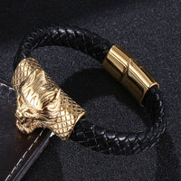 Mens Versatile European And American Punk Wolf Animal Bracelet