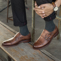 Men's British Bullock Casual Buckle Leather Shoes