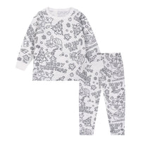 Girls Sketch Coloring Comfortable Children DIY Hand Drawing Suit