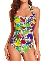 New European And American Women's One-piece Printed Swimsuit