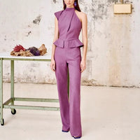 Fashionable Asymmetric Design Jumpsuit Slim Fit Slimming