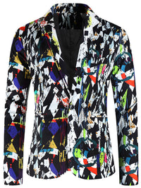 One Button Printing Leisure Suit Plus Size Men's Top