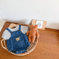 Korean Version Of Children's Bear Jeans Strap Shorts