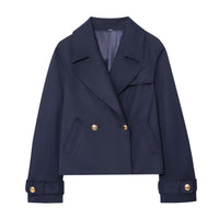 Women's Casual And Fashionable Double Breasted Short Jacket