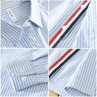 Autumn New Japanese Vertical Striped Men's Casual All-matching Artistic Long Sleeve Shirt