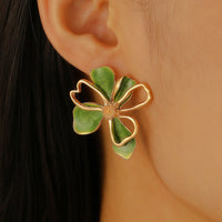 Retro Sweet Double-layer Flower Petal Unique Earrings