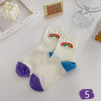 Rainbow Women Cute Mid-calf Length Socks