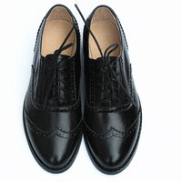 Women's Fashion Leather British Style Pointed Toe Flat Shoes