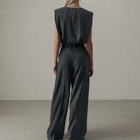 Sleeveless Vest Pullover Top And Loose-fitting Trousers Two-piece Set