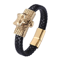 Mens Versatile European And American Punk Wolf Animal Bracelet