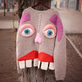 Women's Sweater Back Smiling Face Funny Face Women's Sweater