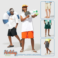 Men's Clothing Candy Color Matching Stretch Beach Loose Casual Shorts