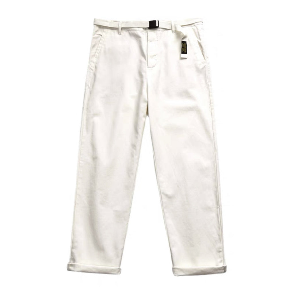 Pure Cotton Retro Workwear Baggy Straight Trousers Men