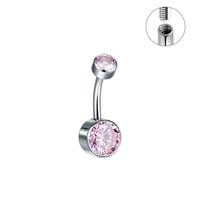 Double-headed Zircon Puncture Internal Thread Titanium Alloy Navel Stud