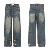 Straight Jeans Loose Distressed Retro Long Pants