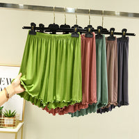 Summer High-waist Loose-fitting Skirt-trousers Capri Pants Wide-leg