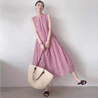 Plus-size Loose-fitting Breathable Sleeveless Dress