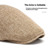 Breathable Cotton And Linen Beret Men's Retro Peaked Cap