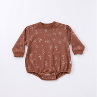 Baby Boys And Girls Floral Print Rompers Long Sleeve