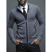 Men's Stand-up Collar Knitted Sweater Coat