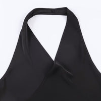 European And American-style Fashionable Versatile Satin-textured Halter-neck Top