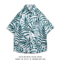 Men's Retro Hong Kong Style Short Sleeve Printed Shirt