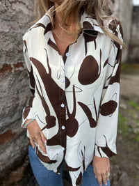 European And American Shirt Printed Casual Long Sleeve