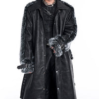 Cotton Padded Thickened Thermal Long Leather Wind Coat