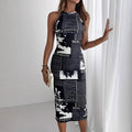 High-waisted Draping Fashionable And Trendy Womens Dress