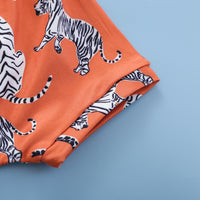 Fashion Simple Tiger Print Pants Suit