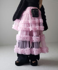 Three-layer Spliced Mesh Japanese-style Women's Skirt