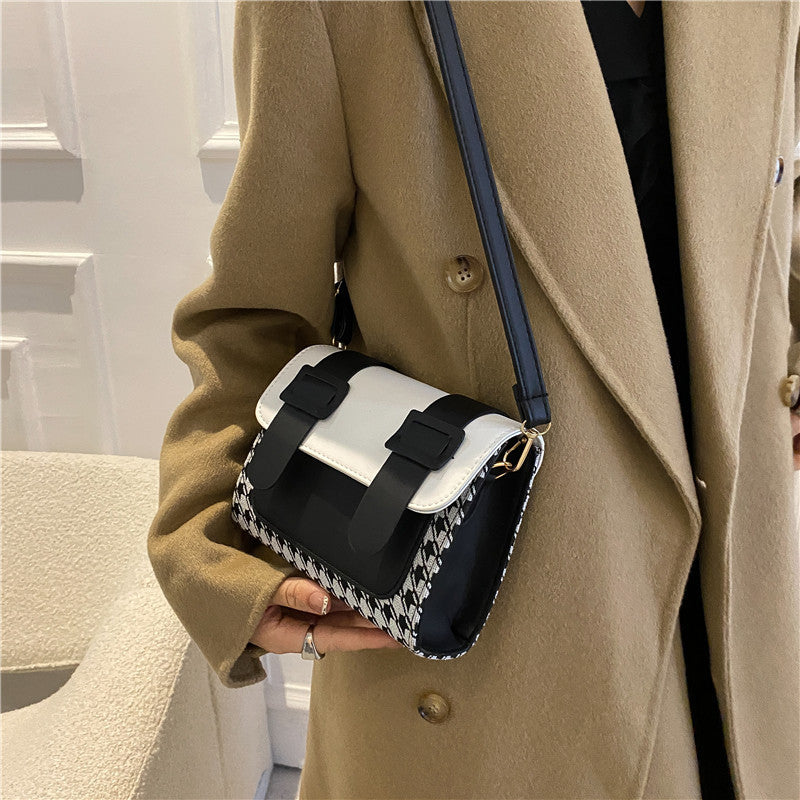 Korean Style Fashion Simple Casual Plaid One-shoulder Messenger Small Square Bag