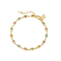 Multicolor Micro-Set Rainbow Zircon Bracelet