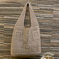 All-matching Solid Color Knitted Shoulder Bag