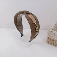 Simple Plaid Headband Fabric Hairband Temperament