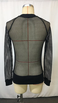 Men's See-through Tight-fit Muscle Long-sleeve T-shirt