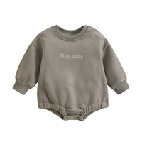 Infant Jumpsuit Solid Color Loose Long Sleeves Onesie