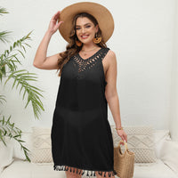 Hand-crocheted Patchwork V-neck Sexy Camisole Dress Bikini Cover-up For Women