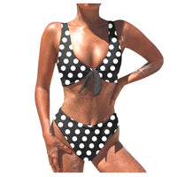 Print Knotted Wide Strap Split Bikini