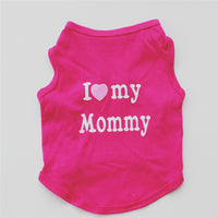 Pet Puppy Clothes Vest Classic Look Love Dad Love Mom