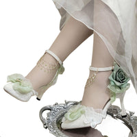 Flower Wedding High Heels Bow Handmade
