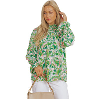 Color Matching Printing New Loose Top Women