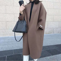 Women's Solid Color Straight Long Coat