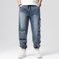 Hip Hop Men's Nostalgic Retro Multi-pocket Pants
