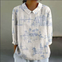 Creative Retro Chinese Style Floral Print Shirt