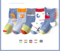 Boys And Girls Middle And Big Children's Socks Solid Color Cotton Students