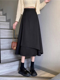 Women's High Waisted Figure Flattering Asymmetrical Skirt