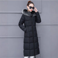 Korean-style Extended Over-the-knee Down Cotton Coat