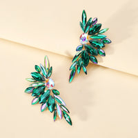 Luxury Crystal Wing Stud Earrings Statement Rhinestone Sparkly Elegant Jewelry For Women Party Wedding Bridal Prom