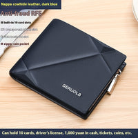Men's Short Leather Wallet With Zipper